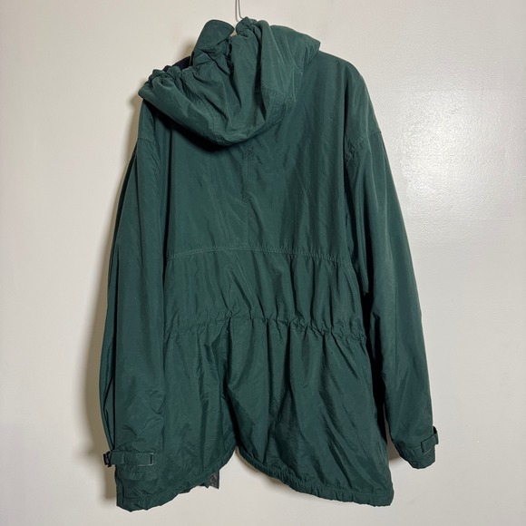 Vintage GAP Blue Square Men's XL Green Parka Winter Jacket Hooded Lined Full Zip - Picture 3 of 6